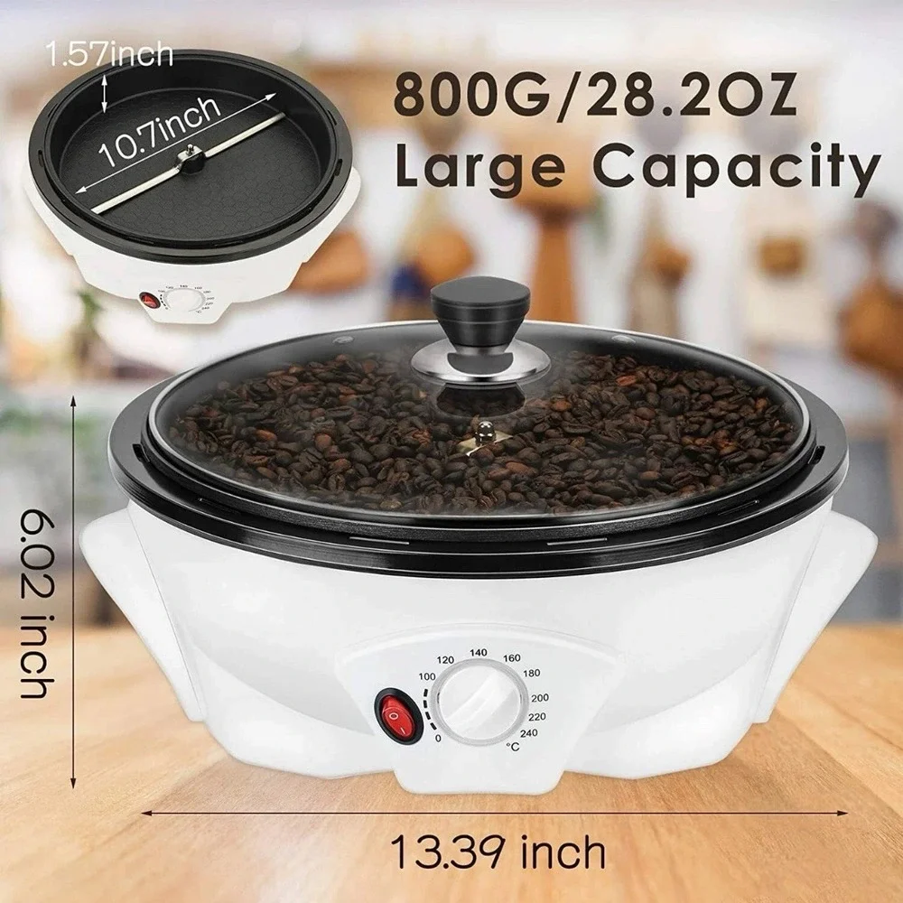 110V Electric Coffee Roaster Machine 800g Coffee Bean Roaster for Home Use NOB